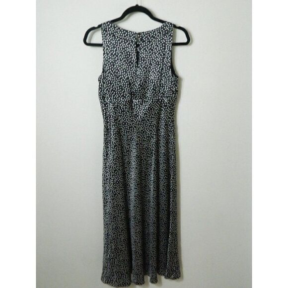 Charter Club Dress Black White‎ Polka Dots Silk Sleeveless Midi Dress Size 4 - Picture 4 of 6